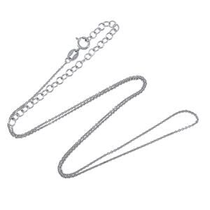 Vintage Italy RSE Sterling Silver 925 0.6mm Cable Chain Necklace 16"-19"